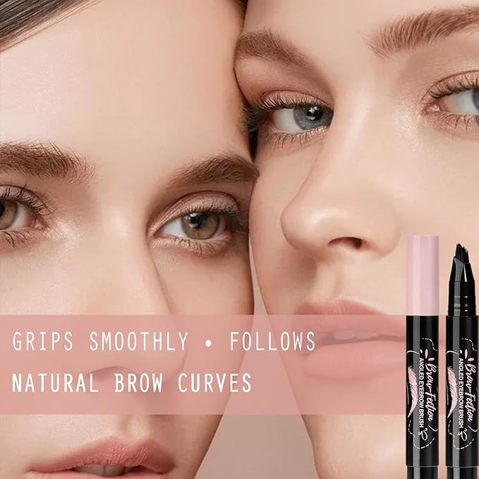 Eyebrow Pen, Waterproof Eyebrow Pencils for Women - Angled Brow Brush & Multi-Fork Tip Microblading Brow Pen, Precisely Creates Natural Hair-Like Brows, Easy to Use 01-Brown