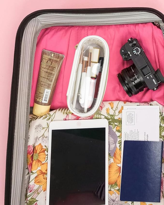 Clear Makeup Bag Small, TSA Approved Portable Toiletry Bag with Zipper Cosmetic Travel Bag Makeup Organizer Case Mini Makeup Pouch for Purse Car Organizer Bag for Women Men