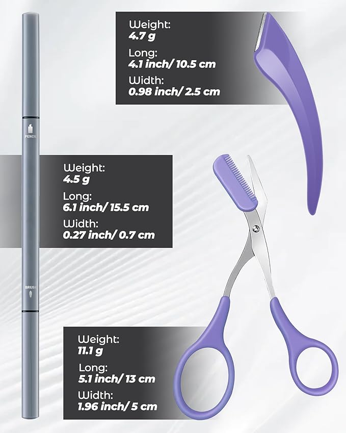 12Pcs Microblading Eyebrow Pencils Light Brown Waterproof Eye Brow Pencil w/Eye Brow Razor & Scissors Kit 0.5mm Ultra-Fine Tip Creates Hair-Like Strokes for Women Effortless Natural Brows