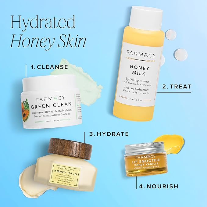 Farmacy Ceramide Face Moisturizer - Honey Halo Hydrating Facial Moisturizer for Dry Skin - Plumps, Soothes + Restores Skin with Potent Ceramides + Buckwheat Honey for a Dewy, Healthy Glow (15ml)