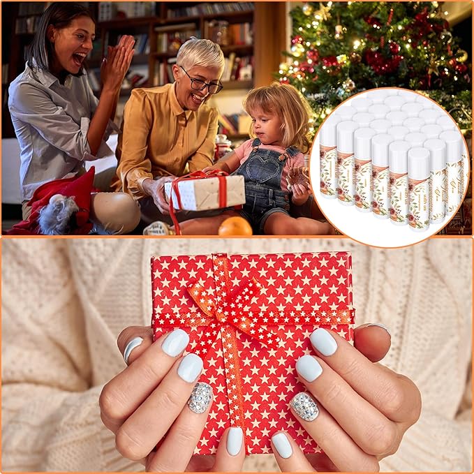 Dunzy 50 Pcs Thank You Gift Lip Balm Bulk Baby Shower Party Favors Bridal Shower Favor Lip Care with Assorted Fruit Flavors Thank You Lipstick for Guest Basket Gift Stuffer (Pumpkin)