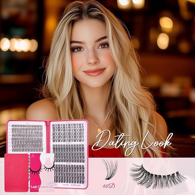 Foxy Beauty Wispy Lash Clusters - 536Pcs Natural 8-16MM EyeLash Clusters 30D 40D & Foxy Lashes For Natural Look D Curl Lash Clusters For DIY Lashes At Home