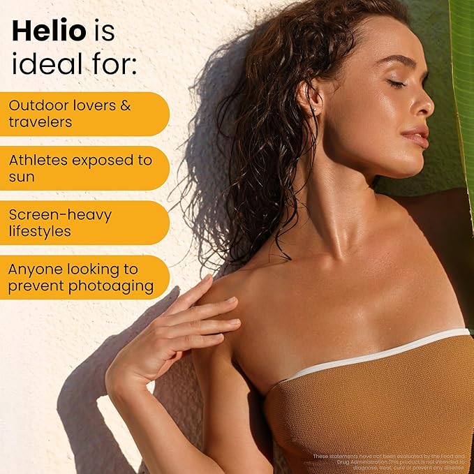 GlocalCare Helio – Antioxidant-Rich Sun Defense & Skin Rejuvenation Supplement with Polypodium, Nutroxsun, Astaxanthin & Pomegranate Extract - Fights Photoaging & Oxidative Stress - (30 Capsules)