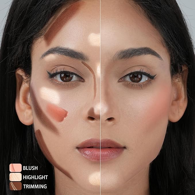Contour Stick With Cushion Applicator,Liquid Contour Wand,Cream Contour Smooth,Bronzer Stick Lightweight Liquid Bronzer For Face (02#Fair/Medium)