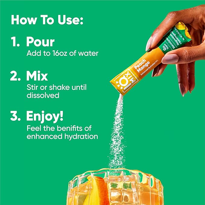 IQMIX Hydration Electrolyte Powder – 4-in-1 Formula for Hydration, Mental Clarity, Mood and Recovery – Sugar-Free Drink Mix, Keto, Magnesium L-Threonate, Lion’s Mane – 40 Count Peach Mango