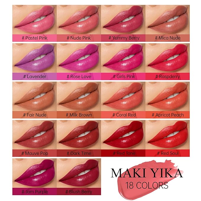 MAKI YIKA Moisture Red Lipstick for Women Hydrated Tinted Lip Balm for Dry Cracked Lips Weightless Glossy Lip Color Juicy Finish,MA037 Apricot Peach