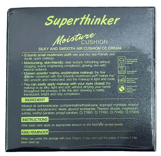 Air Cushion CC Cream Mushroom Head Cushion Foundation, BB Cream Face Makeup for Mature Skin Moisturizing Concealer Brighten Long-Lasting, Even Skin Tone for All Skin Types (Nude)