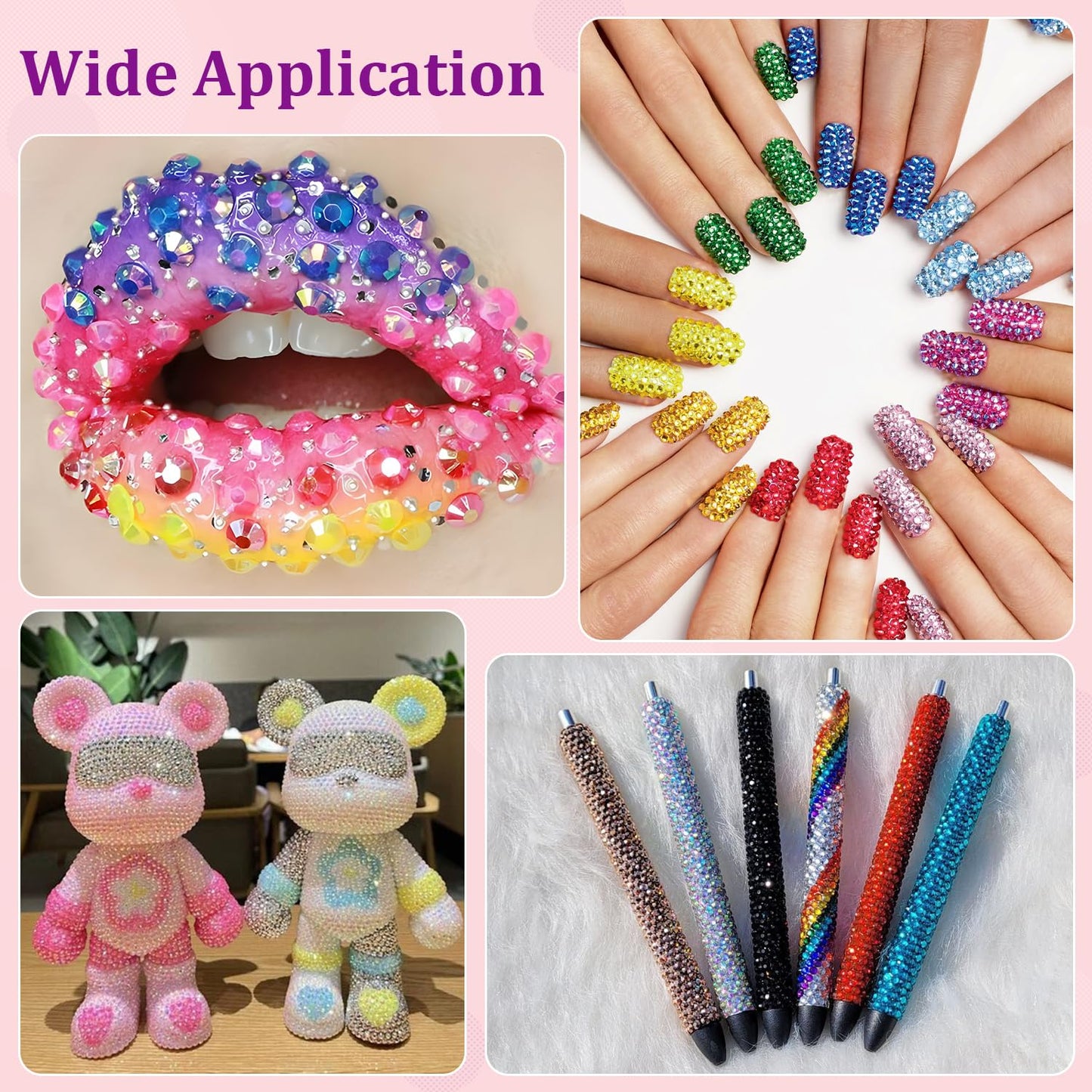 8500Pcs Resin Rhinestones with Tweezers for Crafting, Mixed-Color 5mm Bedazzling Crystal with 1Pcs 10ml B7000 Jewelry Glue for DIY Crafts Clothing Tumblers Shoes Fabric Nail Art