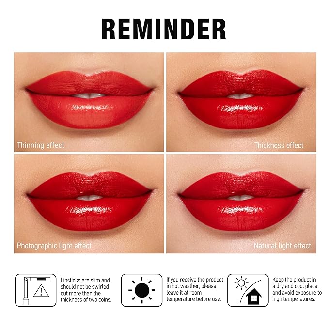 MAKI YIKA Moisture Red Lipstick for Women Hydrated Tinted Lip Balm for Dry Cracked Lips Weightless Glossy Lip Color Juicy Finish,MA063 Red Soul