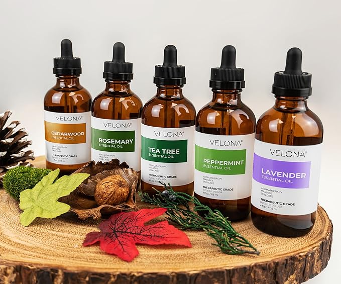 Tea Tree Essential Oil by Velona - 4 Fl Oz | Therapeutic Grade 100% Pure and Natural | for Aromatherapy Diffuser, Massage, Skincare, Haircare, Soapmaking | Undiluted and Multipurpose in Glass Bottle