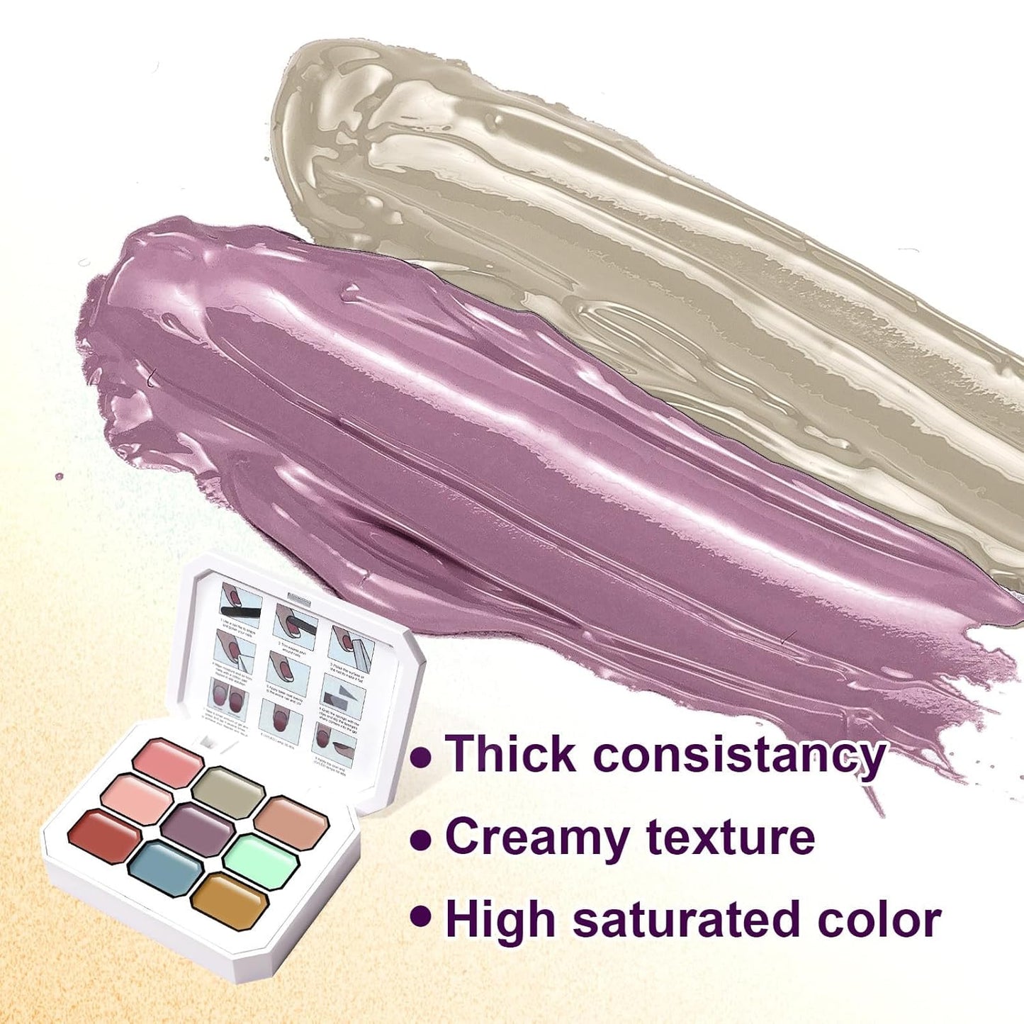 Gradient Painting Gel, 9 Colors Ombre Gel Nail Polish for Pigment Pat Nails Aura Nails French Manicure Soak Off UV Long-lasting Home Salon DIY Nail Art Monet’s Garden