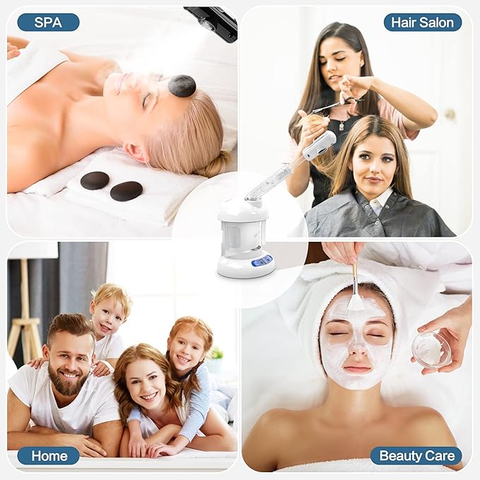 Kingsteam Facial Steamer - Ozone Steamer with Extendable Arm - Professional Nano Ionic Facial Steamer for Deep Cleaning - Portable for Personal Care Use at Home or Salon