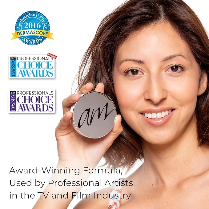 4-in-1 Pressed Foundation Powder with Natural SPF, Concealer & Finishing Powder, Medium to Full Coverage Foundation, Mineral-Based Powder (Halle, .35 oz)