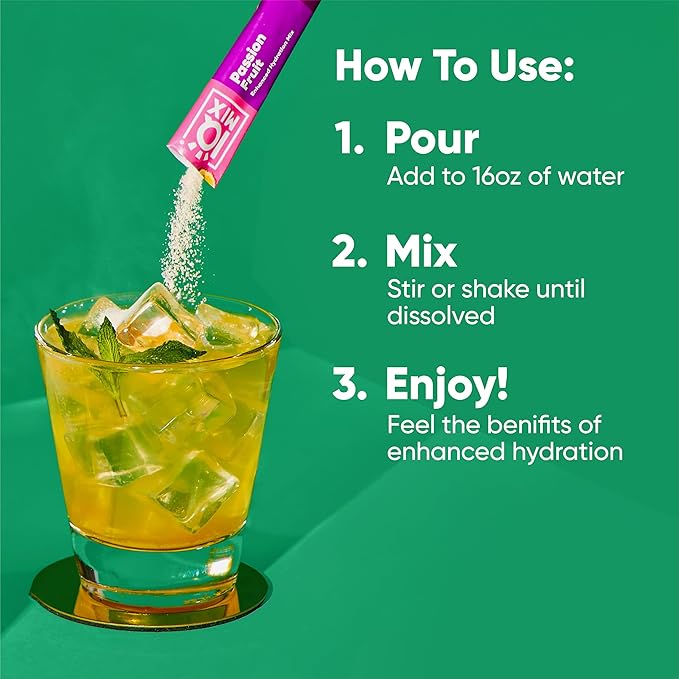 IQMIX Hydration Electrolyte Powder – 4-in-1 Formula for Hydration, Mental Clarity, Mood and Recovery – Sugar-Free Drink Mix, Keto, Magnesium L-Threonate, Lion’s Mane – 20 Count Tropical Variety Pack