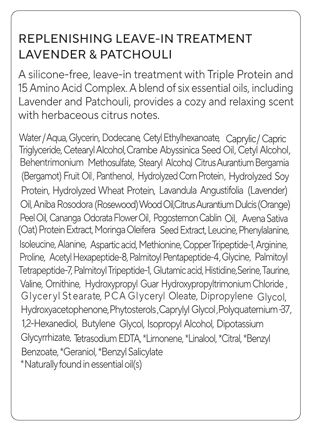 AROMATICA Replenishing Leave-in Conditioner Lavender & Patchouli, Perfect for Blow Out & Heat Protection & Damaged hair - Silicone-Free, No-Wash Hair Treatment (5.0fl oz)