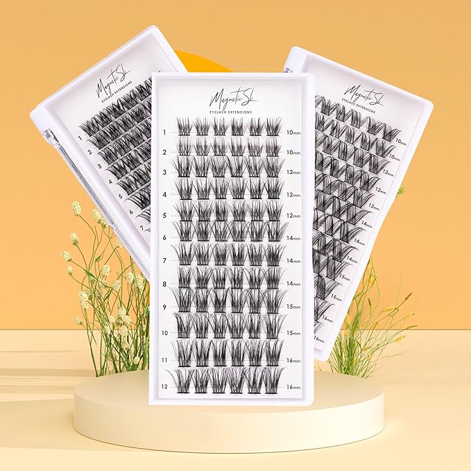 Cluster Lashes 72 Individual Lashes Clusters Eyelash Extensions False Eyelashes DIY Lash Extension Kit Reusable False Eyelashes Natural Look Mix 10-16mm C D Curl-DM06