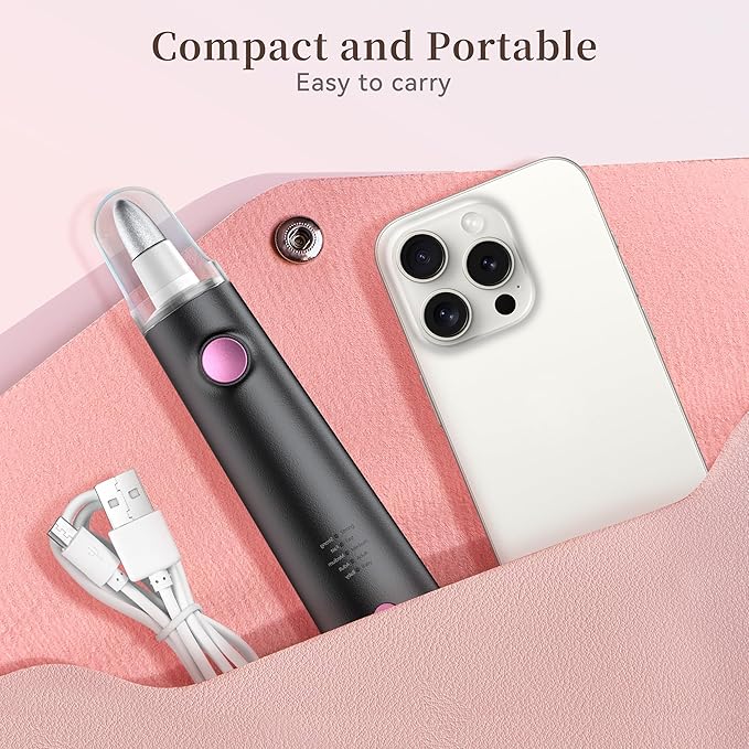 Electric Nail Drill, 8-in-1 Cordless Electric Nail File with LED Light, 5 Speeds Rechargeable Manicure and Pedicure Kit Hand Foot Care Tool for Nail Grinder Trim Polish for Women Baby