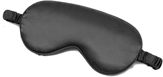 100% Natural Mulberry Soft Silk Sleep Mask, Light Blocking Eye Masks For Sleep, Night Blindfold Eye Mask Cover For Men And Women, Sleeping Night Mask For Travel (Black)