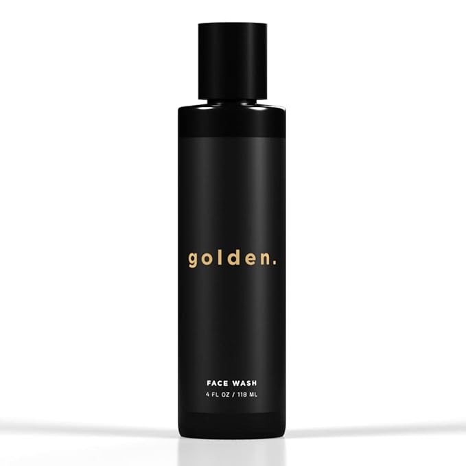 Golden Grooming Co. Men Face Wash with Aloe Vera & Vitamin E - Facial Cleanser for Men - Organic & Nature-Based - Ideal for Sensitive and Oily Skin - Rich Foaming Daily Cleanser - 4 oz.