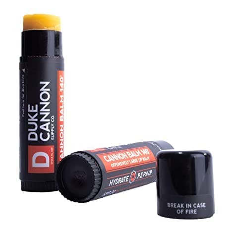 Duke Cannon Supply Co. Tactical Lip Protectant Cannon Balm 140 for Men (Blood Orange Mint) Multi-Pack - Superior Performance, Heavy-Duty, SPF 30, Large Balm for Hard Working Men, 0.56 oz (3 Pack)