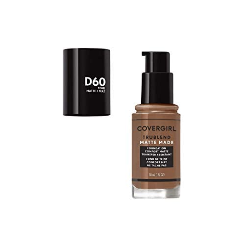 COVERGIRL Trublend Matte Made Liquid Foundation, D60 Toasted Almond, 1.01 Fl Oz, 2 Count