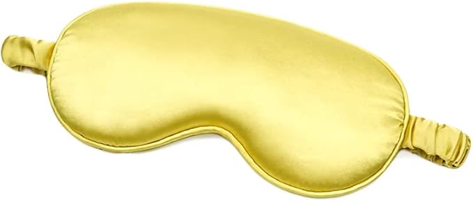 100% Natural Mulberry Soft Silk Sleep Mask, Light Blocking Eye Masks for Sleep, Night Blindfold Eye Mask Cover for Men and Women, Sleeping Night Mask for Travel (Gold)