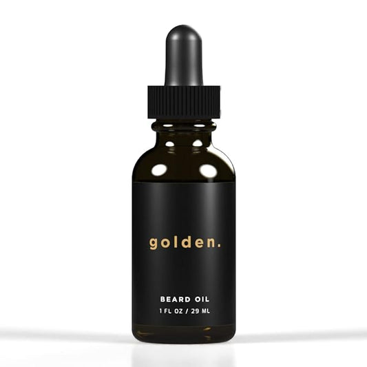 Golden Grooming Co. Beard Oil for Men - Nourishing & Organic Beard Moisturizer - Organic Oil for Beard Growth - All-Natural Formula with Vitamin E - Smooth and Soft Beard - 1 fl oz