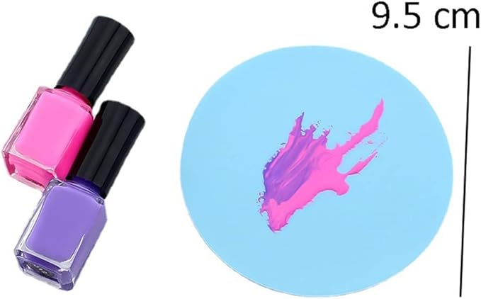 8 Sheets Silicone Round Shape Nail Art Painting Gel Palette Nail Polish Mixing Plate Foundation Lipstick Palette Cosmetic Palette Paint Drawing Color Dish Manicure Nail DIY Tool