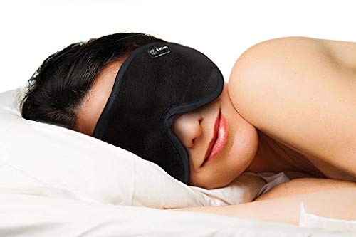 Dream Essentials - Escape 3D Sleep Mask, Earplugs and Carry Pouch Set, Molded Eye Shade for Men and Women, Contoured, Nose Bridge, Light Block, Memory Foam, Gift Set, Travel, Yoga, Blindfold - Black