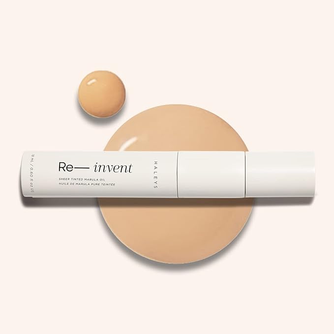 HALEYS Re-invent Sheer Tinted Marula Oil (Light Neutral), Skin Tint, Tinted BB Moisturizer, Tinted Foundation, Face Oil, Hydrate Skin, Flexible Shades, Low to Med Coverage, For All Skin Types