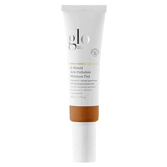 Glo Skin Beauty C-Shield Anti-Pollution Moisture Tint - Tinted Moisturizer With SPF 30 for Face, Broad Spectrum Protection & Vitamin C, 1.7 Oz (8N-Dark)