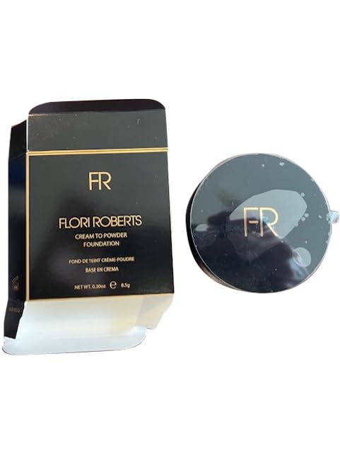 Cream To Powder Foundation by Flori Roberts, Full Coverage for Women of Color or Deeper Skin Tones, Long Lasting Makeup, Matte Finish, Covers Uneven Complexion and Hides Imperfections, 0.30 oz