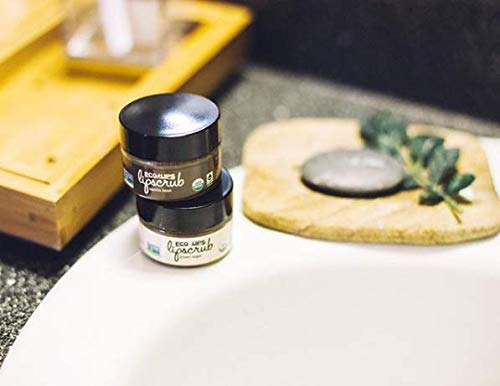 Eco Lips LIP SUGAR SCRUB 2 Pack (2-0.5oz jars) 100% Organic Lip Care Treatment with Organic Sugar & Coconut Oil - Gently Exfoliate & Polish Dry, Flaky Lips, 100% Edible (Vanilla Bean & Brown Sugar)