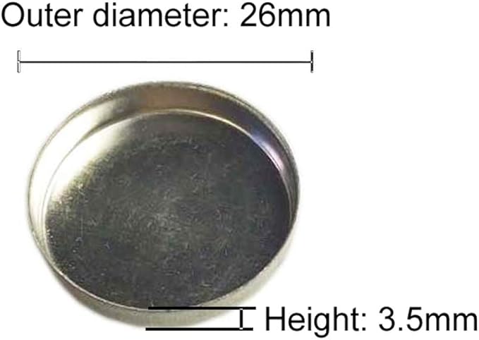 50 Pieces Empty Round Metal Tin Palette Pans Round Metal Pans Cosmetic Eyeshadow Pans for Eyeshadow Palette for Magnetic Makeup Palette, 26mm Diameter 3.5mm Height