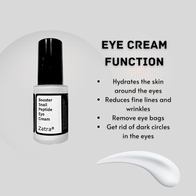 Eye Cream Peptide Snail Mucin Filtrates! NIACINAMIDE- Moisturizer, Brightening, Reduce Dark Circles & Wrinkles, Fine Lines, Sign of Aging. Made in Korea Skincare!