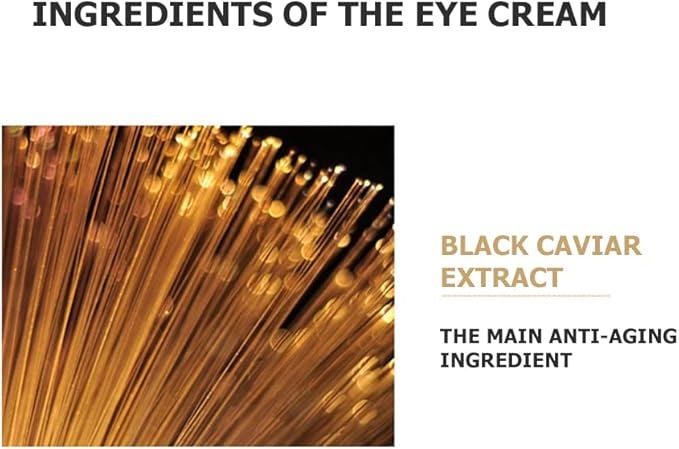 Caviar Black Gold Moisturizing Eye Cream Skin Rejuvenation Dark Circles Smoothing Wrinkles 60g 2.12oz