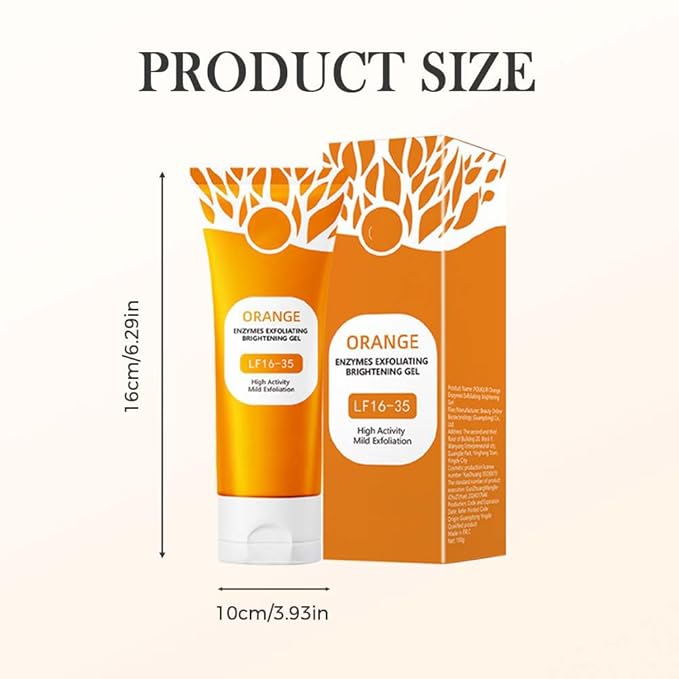 2025 New Orange Exfoliating Gel for Face and Body, Oranges Enzymes Exfoliating Gels Remove Blackheads Moisturize Skin, Upgrade Exfoliatings Cleansing Gel Scrub Clean Pores (Orange X2, One Size)