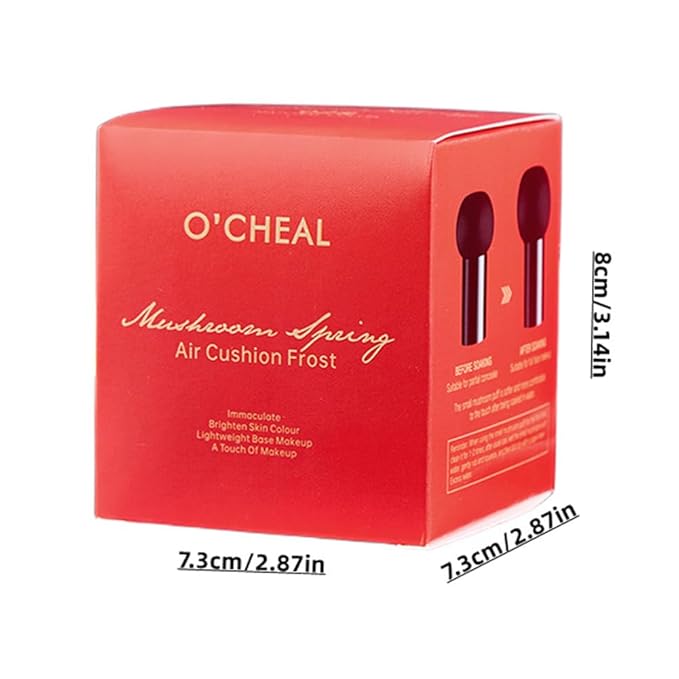 GL-Turelifes Mushroom Head Air Cushion CC Cream Foundation Water Feeling Flawless BB Cream Moisturizing Oil Control,lightweight & Smoothing Natural Face Concealer (H-02 Natural, 0.53 Oz)