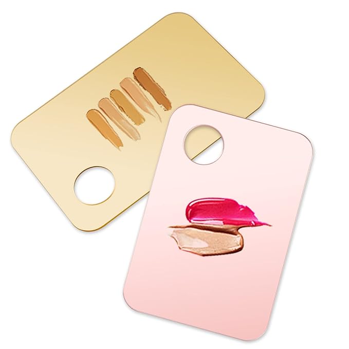 1 Pc Acrylic Cosmetic Makeup Palette with Makeup Spatula Tool Makeup Mixing Tray Apply for Foundation Eye Shadow Lipsticks Nail Art Beauty Salon (Rose gold)