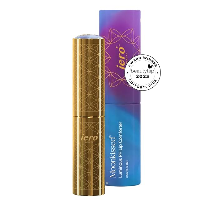 ieró Beauty Moonkissed Luminous PH Tinted Lip Balm w/Shea Butter & Vitamin E, Lip Care Moisturizer, Lip Plumper for Soft & Supple Lips, Paraben Free, Vegan, Sheer Coral w/Gold-Beige Shimmer