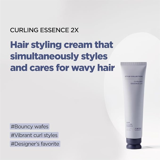 AMOS PROFESSIONAL Curl Defining Cream 2X | For Wavy and Curly hair | Anti-Frizz Hair Styling Gel, 2 in 1 Hydrate and Smooths, Korean Hair Essence, 5.1 fl. Oz