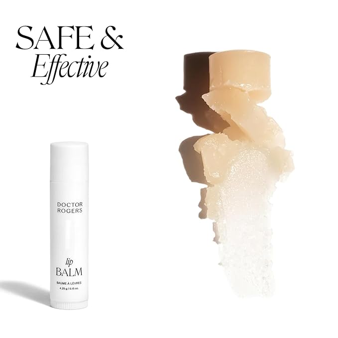 Doctor Rogers Lip Balm, Hydrating and Softening Lip Moisturizer For Very Dry Lips, Dermatologist-Created, Natural, & Hypoallergenic Moisturizing Lip Balms, 4.25g Tube, Pack of 3