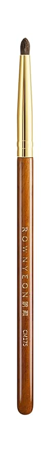 Desert Oak Series Tapered Spotlight Brush - Precision Pony Hair Brush for Inner Corner & Under-Eye Highlighting, Bubinga Handle & Gold Ferrule (CM 175)