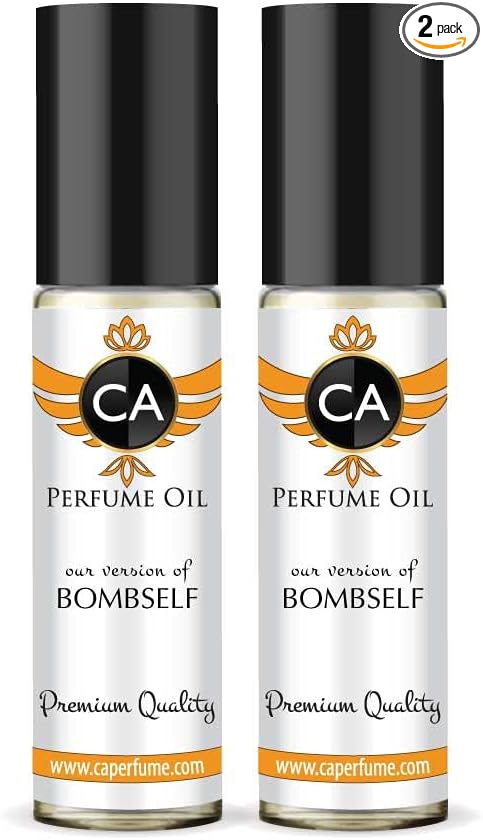 CA Perfume Impression of Victoria S. Bombself For Women Replica Fragrance Body Oil Dupes Alcohol-Free Essential Aromatherapy Sample Travel Size Concentrated Long Lasting Attar Roll-On 0.3 Fl Oz-X2