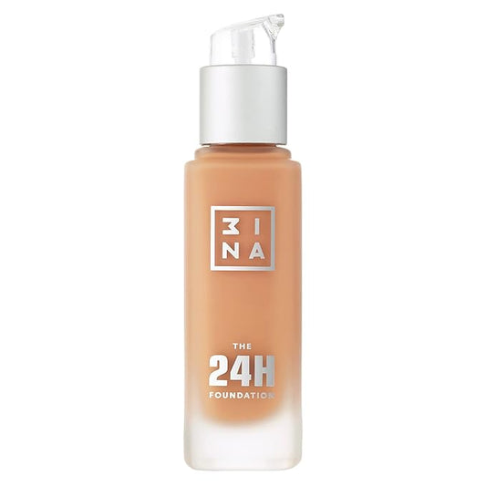 3INA The 24H Foundation 641-24H Long-Wearing Formula - Medium To High Buildable Coverage - Smooth Matte Finish - Expanded Shade Selection - Waterproof, Cruelty Free, Vegan Makeup - 1.01 Oz