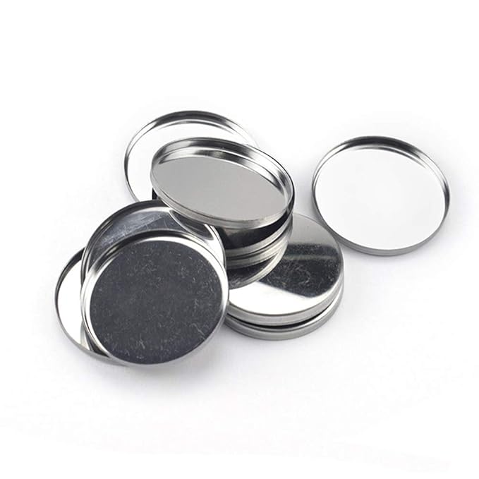 20 Pieces Empty Round Metal Tin Palette Pans Round Metal Pans Cosmetic Eyeshadow Pans for Eyeshadow Palette Magnetic Makeup Palette, 36mm Diameter 3.5mm Height
