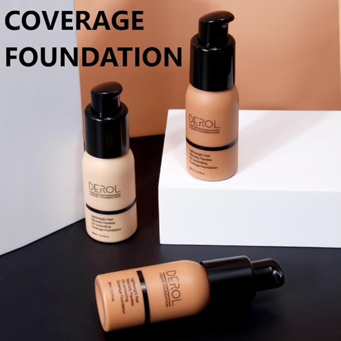 Foundation Full Coverage Liquid Foundation Cream - Lightweight Concealer - Suitable for All Skin Types (wheaten 04)