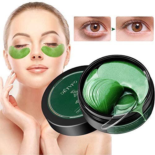 60Pcs Gel Crystal Collagen Eye Pads, Under Eye Mask for Moisturizing,Fine Lines, Dark Circles& Puffy Eyes Under Eye Patches (Green(Canned)