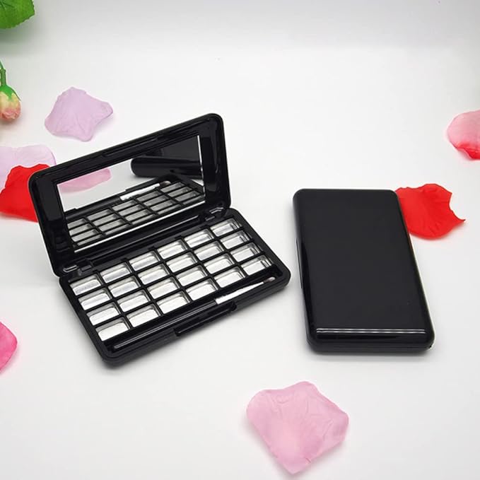 Empty Eyeshadow Palette Eyeshadow Makeup Palette Lipstick Container Makeup Empty Case for Blush Lipstick, 2Pcs 24 Grids