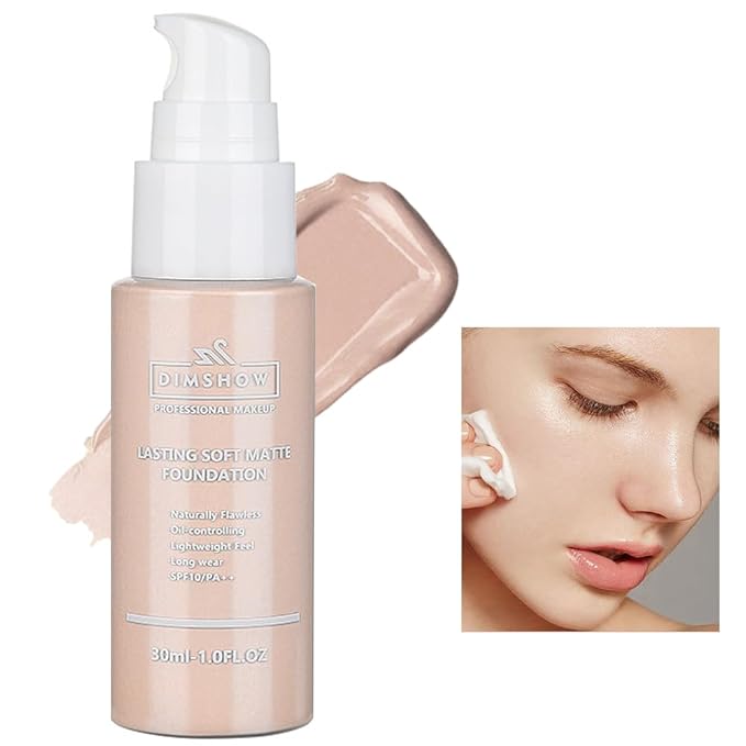 Flawless Matte Liquid Foundation Makeup, Vegan & Cruelty-Free, Liquid Oil-Free Foundation Face Makeup for Combination & Oily Skin, Longwear Medium-Full Coverage (02, 30ml)